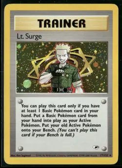 2000 Pokemon Holo Gym Heroes #017/132 Lt. Surge (17) - Image 1