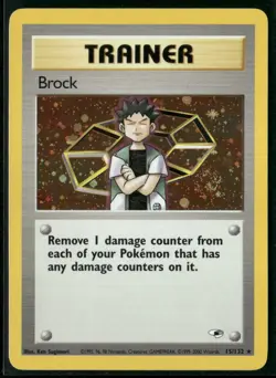 2000 Pokemon Holo Gym Heroes #015/132 Brock (15) - Image 1