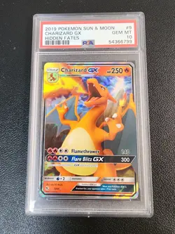2019 Pokemon TCG Hidden Fates Charizard Gx Gem Mt PSA 10 9/68 - Image 1