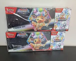 (2) Sam’s Club Pokemon Prismatic Evolutions Surprise Box & Booster Bundle - Image 1