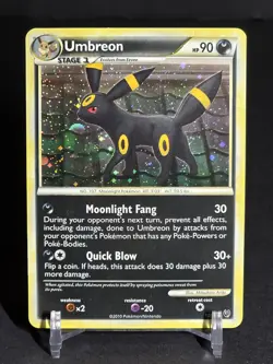 Pokemon TCG Umbreon 10/90 - HS Undaunted - Holo Rare - 2010 Vintage - LP - Image 3