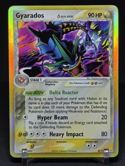 Pokemon TCG Gyarados Delta Species 8/110 - EX Holon Phantoms - Holo Rare - LP - Image 1