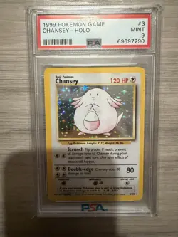 1999 Pokemon Chansey PSA 9 Mint Holo #3 - Image 1