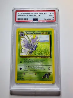 Pokemon Gym Heroes 2000 #34 Sabrina's Venomoth PSA 9 Mint - Image 1