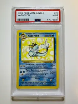 1999 Pokemon Jungle Vaporeon #28/64 PSA 9 Mint - Image 1