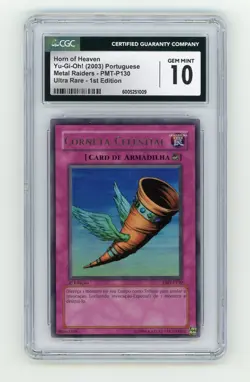 Horn Of Heaven Yu-Gi-Oh! (2003) Portuguese Metal Raiders PMT-P130 1st CGC 10 GEM - Image 1