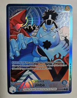 One Piece The Azure Sea’s Seven Jinbe OP14-040 Alternate Alt Art Leader NM - Image 1