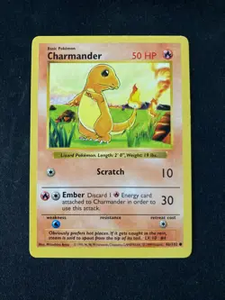 Charmander 46/102 Shadowless Base Set Pokemon Card Near Mint -Mint Common WOTC 1 - Image 1