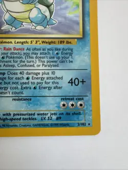 Blastoise 002/102 Base Set Holo LP Great Condition Pokemon Card - Image 5
