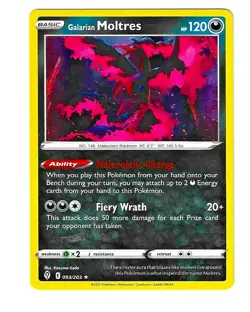 GALARIAN MOLTRES 093/203 SWSH Evolving Skies Rare Holo Pokemon Card MINT - Image 1
