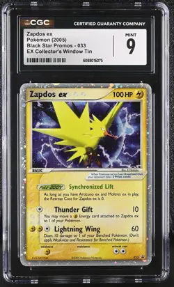 CGC 9 MINT Zapdos ex 2005 Black Star Promos 033 Holo SWIRL Pokemon Card - Image 1