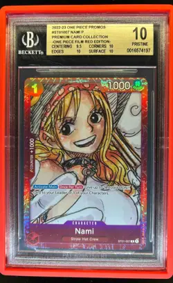 2022 One Piece Promos Premium Card Red Edition Nami #ST01-007 BGS 10 PRISTINE - Image 1