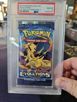 2016 Pokemon USA Inc XY Evolutions Mega Charizard Y PSA 8 Foil Booster Pack - Image 1