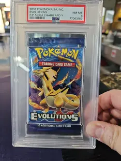 2016 Pokemon USA Inc XY Evolutions Mega Charizard Y PSA 8 Foil Booster Pack - Image 2