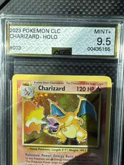 TWO 2023 Pokemon CLC EN Charizard #003 HOLO AGS 9.5 MINT + PSA CGC - Image 3