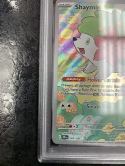 2025 POKEMON DESTINED RIVALS EN SHAYMIN ILLUSTRATION RARE #185 - PSA 8 - Image 4