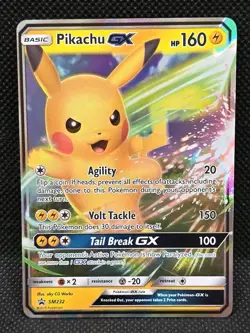 Pikachu GX SM232 Rare Holo Full Art 2019 Pokemon Sun & Moon Black Star Promo - Image 1