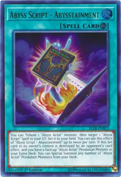 Abyss Script - Abysstainment - BLLR-EN013 - Ultra Rare - 1st Edition - Lightly P - Image 1
