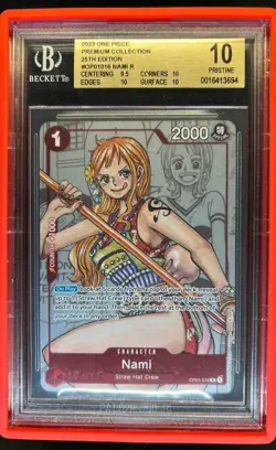 2022 One Piece Premium Collection Nami 25th Edition #OP01-016 BGS 10 PRISTINE - Image 1