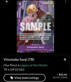 One Piece Vinsmoke Sanji TR Character Legacy of the Master OP10-063 Counter +10… - Image 1
