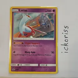 Pokemon Latias Promo Holo Basic Card SM87 SM Misty Gale HP100 2017 - Image 1