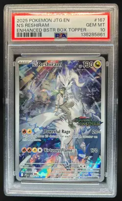2025 Pokemon Journey Together N's Reshiram Promo Cards #167/159 PSA 10 - Image 1