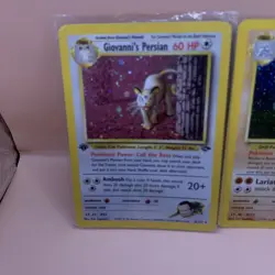 Vintage Pokemon Lot Of 2 Cards Giovanni's Persian 08/132 & Brocks Rhydon 2/132 - Image 2
