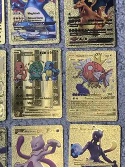Set of 15 Charizard,Umbreon,Magikarp,Mew&More Gold Foil Fan Art Cards - Image 5