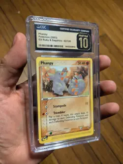 (POP 8) CGC 10 PRISTINE Phanpy 62/109 ex Ruby Sapphire 2003 Pokemon Card - Image 1