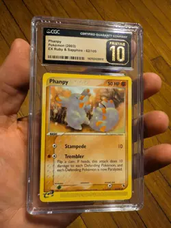 (POP 8) CGC 10 PRISTINE Phanpy 62/109 ex Ruby Sapphire 2003 Pokemon Card - Image 2