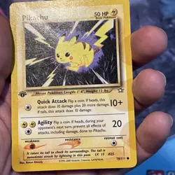 Pikachu 70/111 1st Edition Neo Genesis Pokemon Card Vintage 2000 *crease* - Image 3