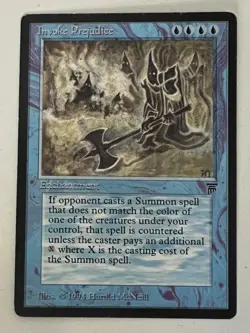 Magic the Gathering MTG Legends Invoke "Prejudice" LP BANNED (Beta Bob) - Image 1