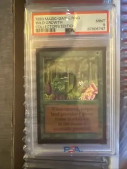 1993 MtG Wild Growth Magic: the Gathering PSA 9 WOTC ￼ - Image 1