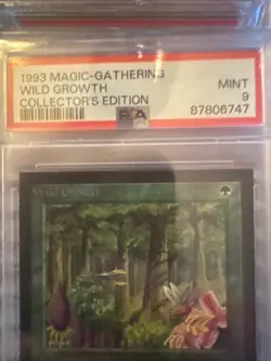 1993 MtG Wild Growth Magic: the Gathering PSA 9 WOTC ￼ - Image 2