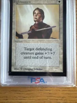1993 MtG Righteousness Magic: the Gathering CE PSA 8 WOTC - Image 3