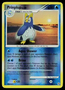 Pokemon Card - Prinplup Diamond and Pearl 58/130 Uncommon Reverse Holo - Image 1