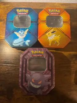 EMPTY Pokemon Champions Storage Tins Nintendo 2016 & 2017 NO CARDS LOT x3 - Image 1