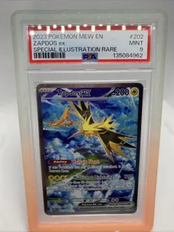 2023 POKEMON MEW EN-151 #202 ZAPDOS ex SPECIAL ILLUSTRATION RARE PSA 9 202/165 - Image 1