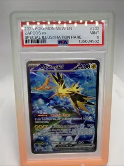 2023 POKEMON MEW EN-151 #202 ZAPDOS ex SPECIAL ILLUSTRATION RARE PSA 9 202/165 - Image 2