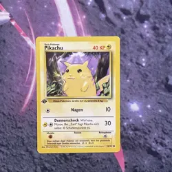 1999 Pokemon GERMAN 1st Edition Base Set Pikachu 58/102 *corner crease* - Image 1