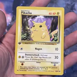 1999 Pokemon GERMAN 1st Edition Base Set Pikachu 58/102 *corner crease* - Image 3