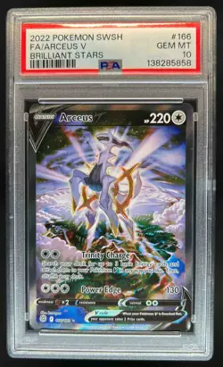 2022 Pokemon SWSH Brilliant Stars Arceus V Full Art #166/172 PSA 10 - Image 1