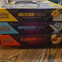 Pokemon Eeveelution VMAX Prem Collection- 3 boxes- Vaporeon, Jolteon, & Flareon - Image 1