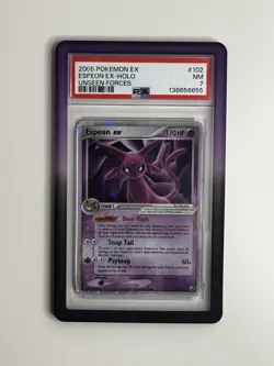 Pokemon 2005 EX Unseen Forces #102 Espeon EX-Holo PSA 7 NM - Image 1