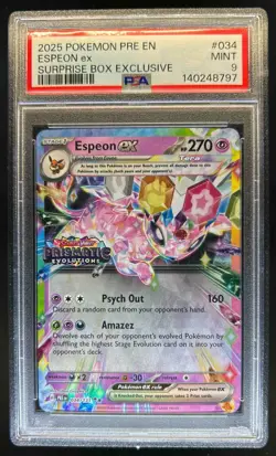 2025 Pokemon Prismatic Evolutions Espeon ex Promos #034/131 PSA 9 - Image 1