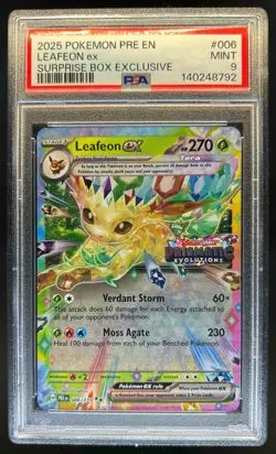 2025 Pokemon Prismatic Evolutions Leafeon ex Promos #006/131 PSA 9 - Image 1