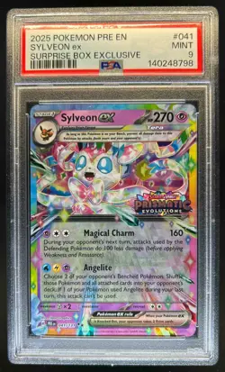 2025 Pokemon Prismatic Evolutions Sylveon ex Promos #041/131 PSA 9 - Image 1