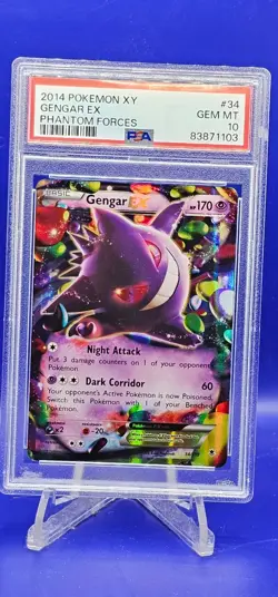 2014 Pokemon XY Gengar EX #34 Phantom Forces 34/119 GEM MINT PSA 10 - Image 1