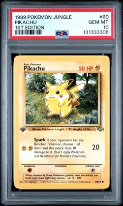 1999 Pokemon 1st Edition Jungle Pikachu | PSA 10 Gem Mint - Image 1