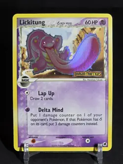 Pokemon TCG Lickitung Delta Species 19/101 EX Dragon Frontiers - Rev Holo Stamp - Image 1